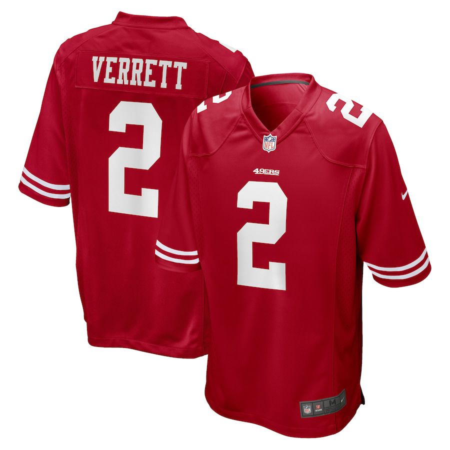 Men San Francisco 49ers #2 Jason Verrett Nike Scarlet Game Player NFL Jersey